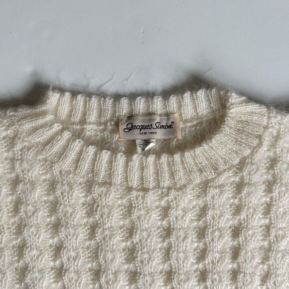 Vintage Jaqques Simon Sweater Cottagecore Feminine Academia 70s Ivory Women’s M - Picture 3 of 10